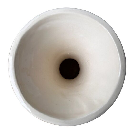 Vintage Native American Sioux Pottery Vase Glazed Orange White Signed 9.25" Tall - Picture 7 of 9